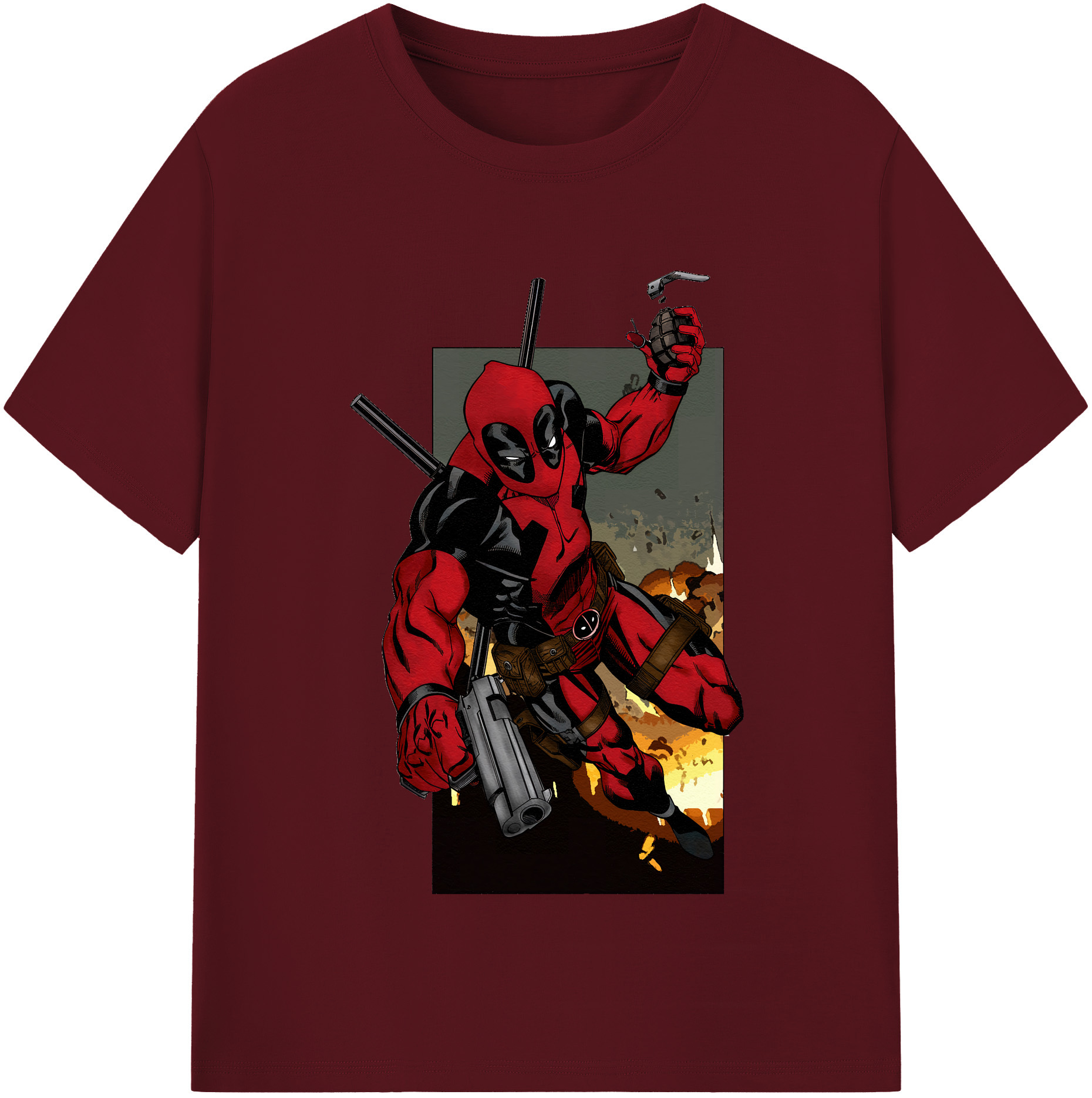 （画像用） Deadpool デッドプール 綿100％半袖Tシャツ（フロントプリント）